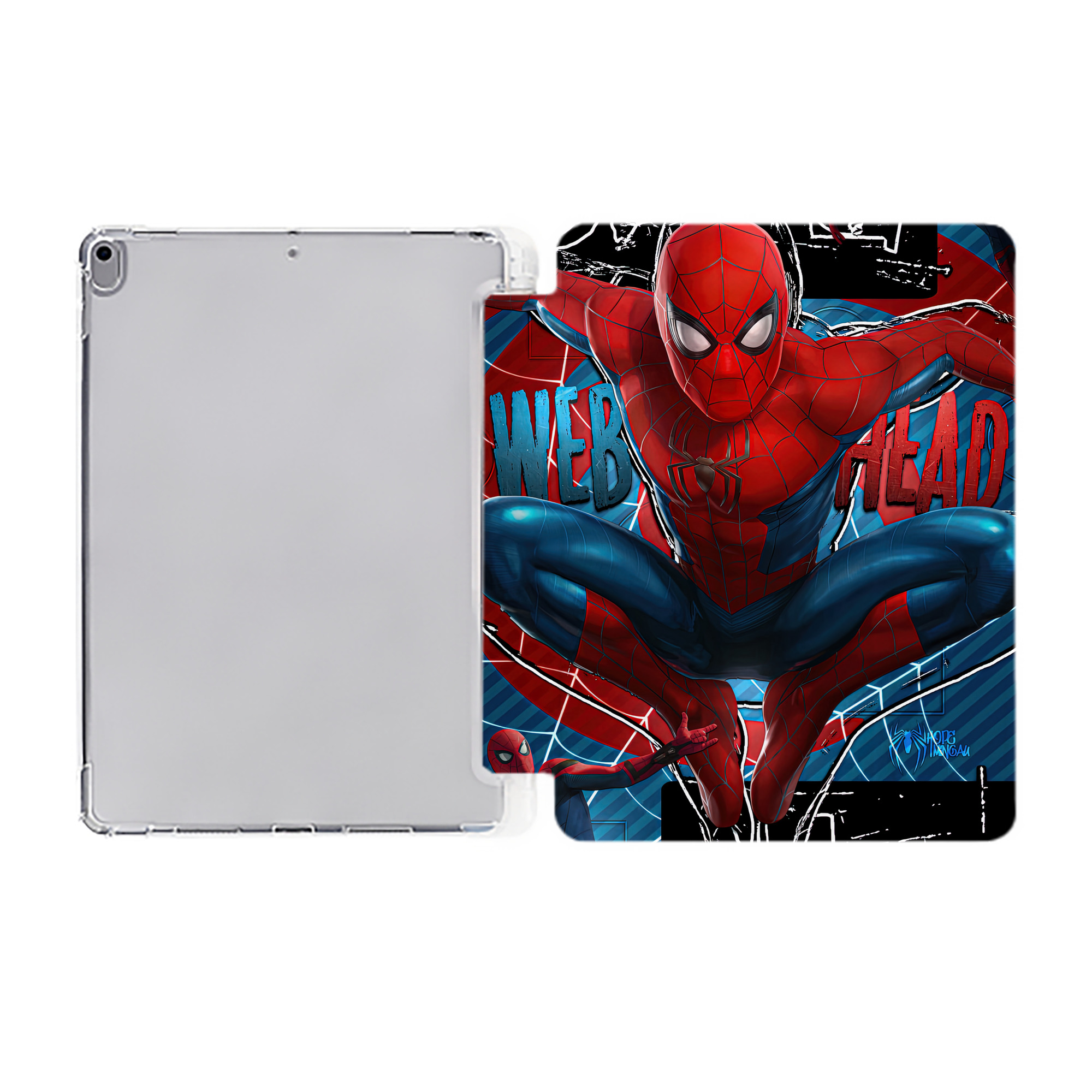 （画像用） Spider Man スパイダーマン IPad ケース ペン収納付き 三つ折りスタンド PUレザー×シリコン 対応機種9.5/10.5/10.9インチ